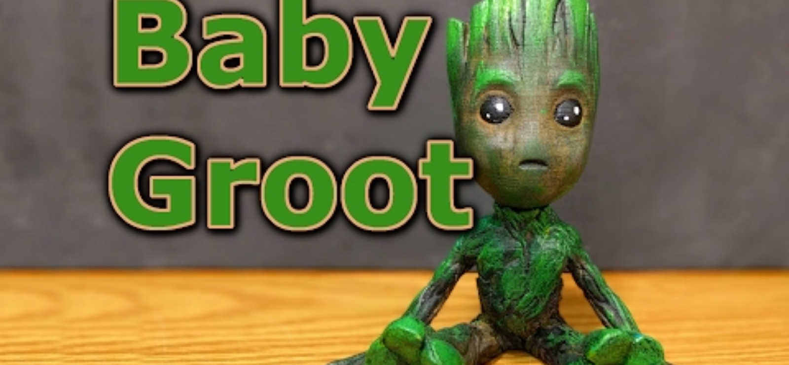 Baby Groot 3D Printed Woodfill PLA Painted with Acrylics